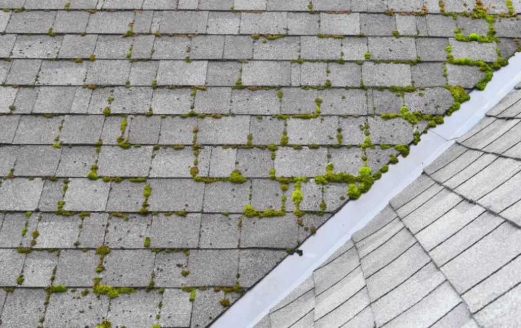Moss growing on a roof